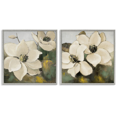 Blooming Magnolia Blossom 2 PC Giclee Art Set by Lanie Loreth