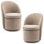 Chaises de baril rembourrées, chaises de cuisine pivotantes en tissu Boucle, chaises d'appoint à oreilles, chaises de coiffeuse-961255325