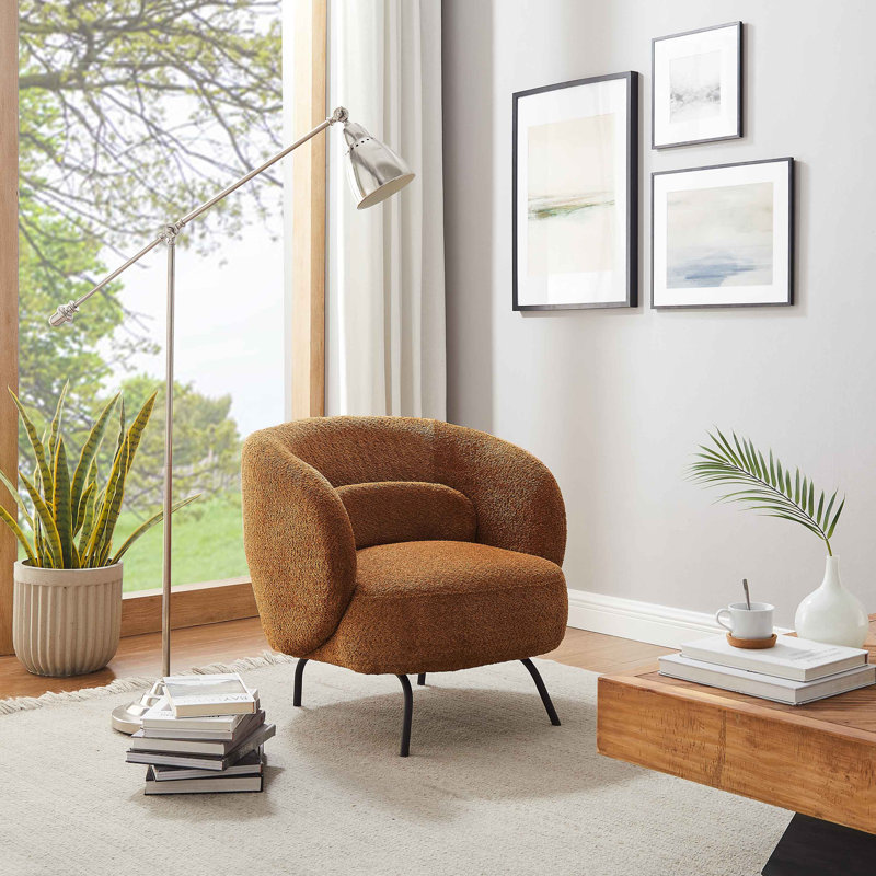 Jura 78Cm Wide Lounge Chair, Rust Boucle