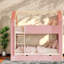 Lit double avec tiroirs de rangement, style maison en bois MDF, chambre rose moderne-42620668