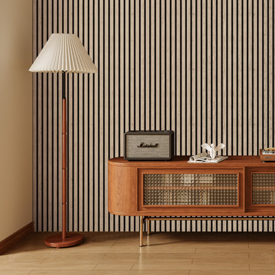 Acoustic Slat Wall Panels, Eco-Wood Look for Home/Office Wall & Ceiling