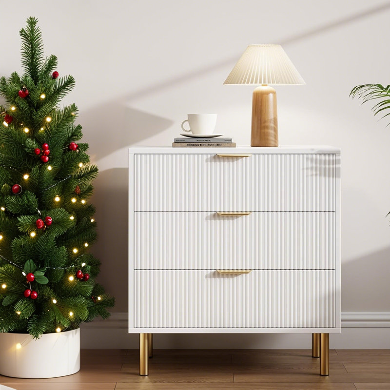 71.1 cm W Chest of 3 Drawers, White