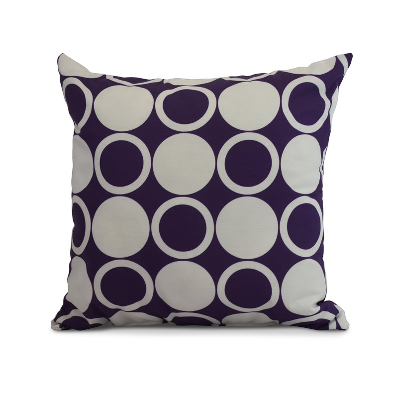 Cuban Flare Small Modcircles Geometric Print Outdoor Square Pillow Cover & Insert, Navy Blue, 16" x 16"