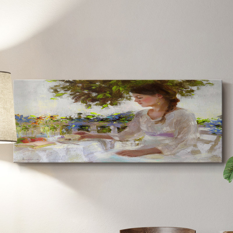 Garden Tea- Gallery Wrapped Canvas -Ready to Hang, 12" H x 30" W