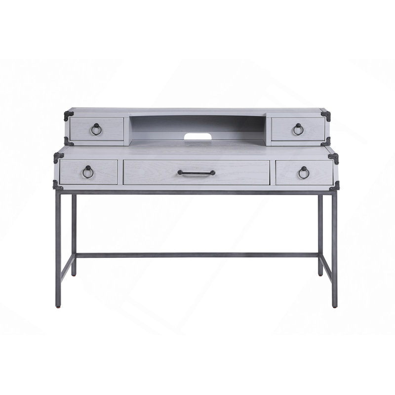 Bureau, bureau d'écriture à finition grise