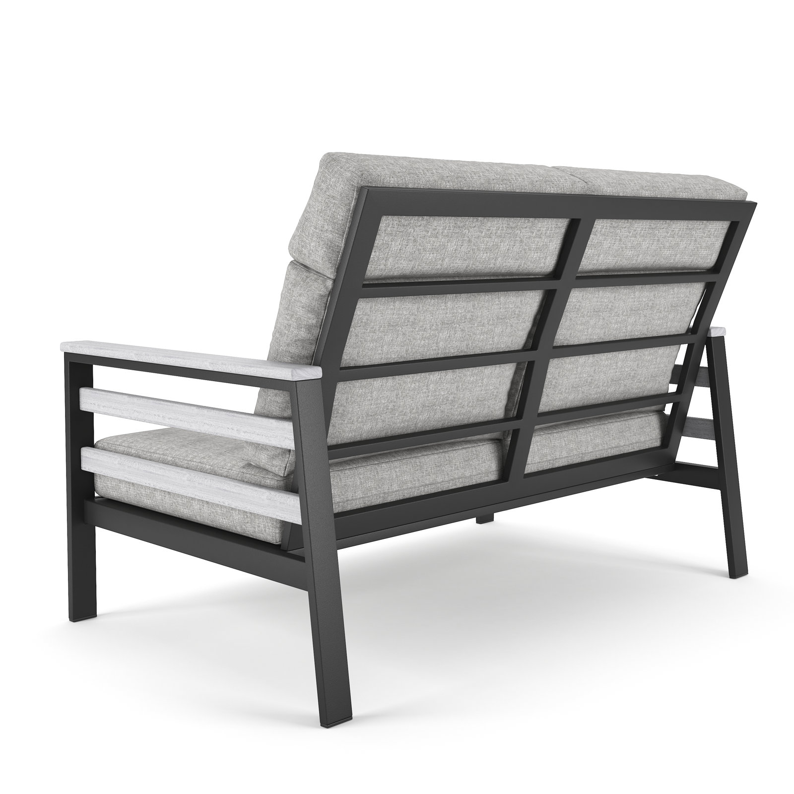 Townsend 55" Sunbrella® Patio Loveseat, Canvas Granite, White