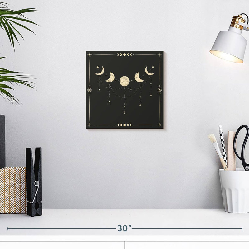 Phases de la lune antique d'Oberle, H 10 po x l 10 po