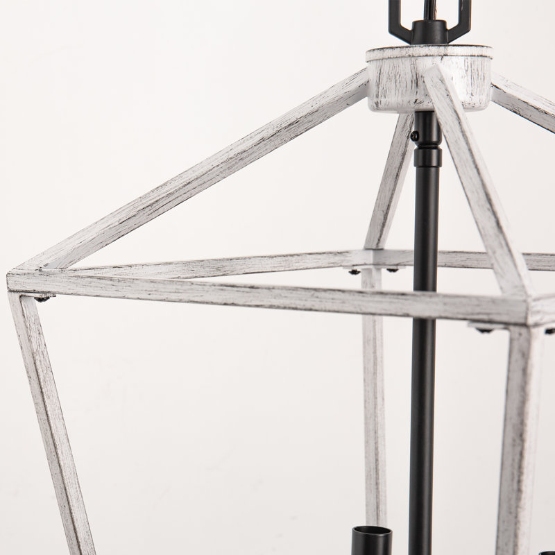 Luminaire suspendu lanterne 4 lumières à intensité variable, Nickel brossé