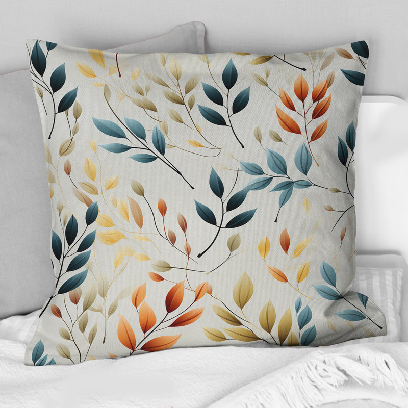 Coussin Minimalist Leaves II - Plants, H 16 po x l 16 po