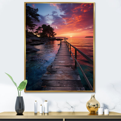 Dominicain tropical Sunset Reflections I - Nautique et plage, reproduction sur toile