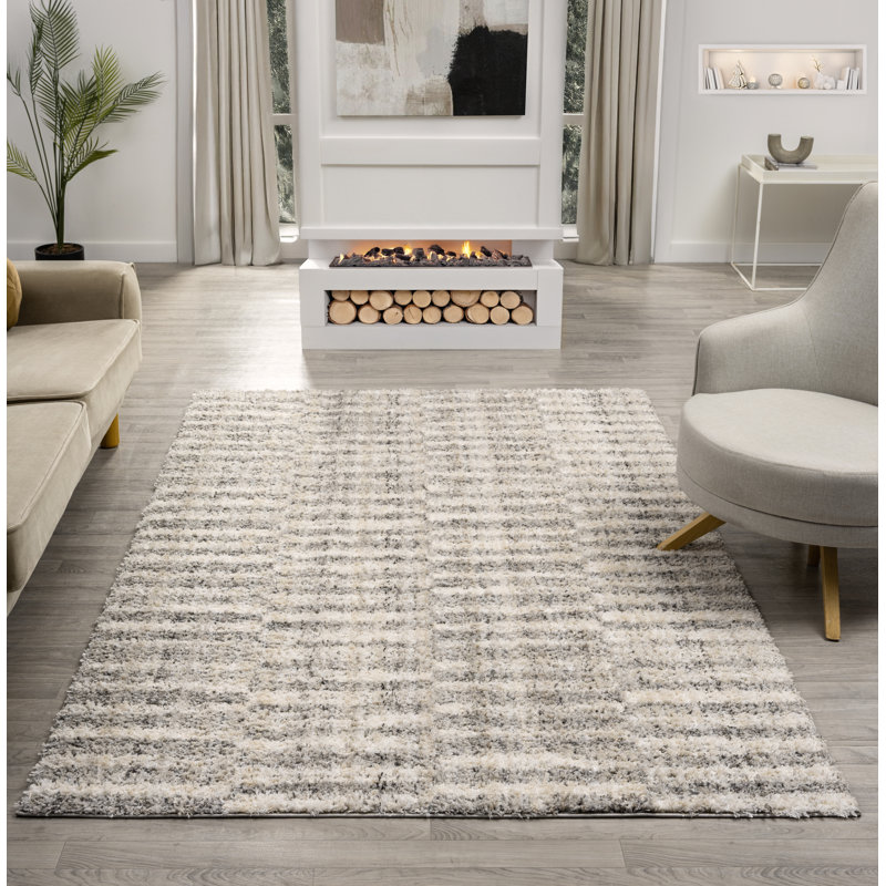 United Weavers Tibet Gyirong Soft Shag Grey Area Rug, 5'3" x 7'2"