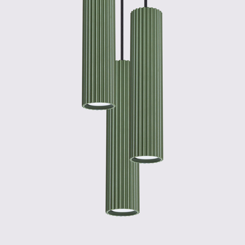 Bonina 3 - Light Brushed Nickel Pendant, Green