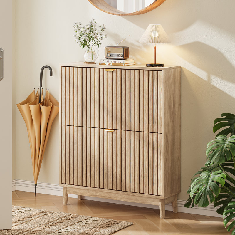 Shoe Storage Cabinet, Oak 80cm W
