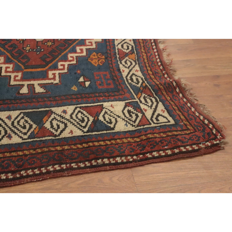 Tapis teinture végétale antique pré-1900 3 x 6