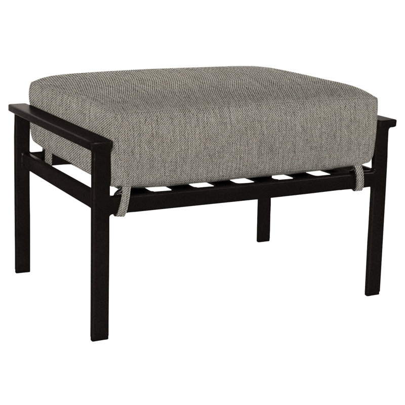 Marin Outdoor Ottoman, Carbon Black, Sahara Cafe