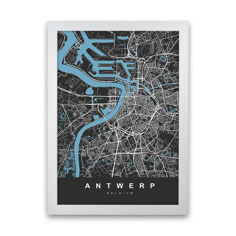 Antwerp - Print, 63cm H x 46cm W x 3cm D, White Paper