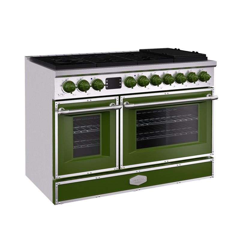 Akicon Freestanding Gas Cooktop Oven Combo, Features Sealed Burners, Rapid Convection Oven, Convertible Fuel (NG/LP), Durable Cast Iron Grating (AGSAGSB1)