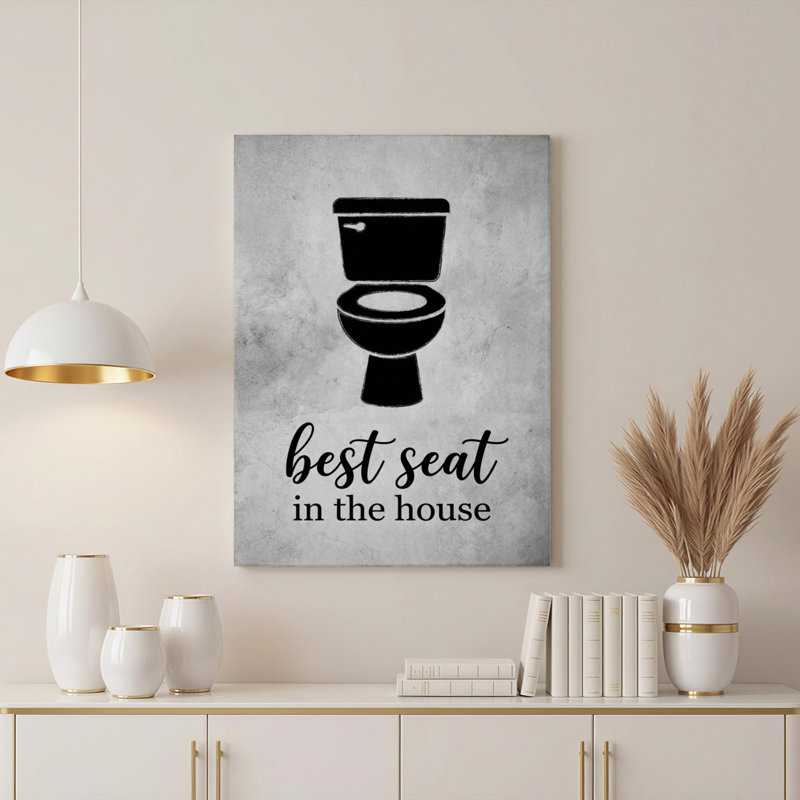 Ensemble de 1 tableau mural sur toile représentant une silhouette de siège de toilette, H 36 po x l 24 po