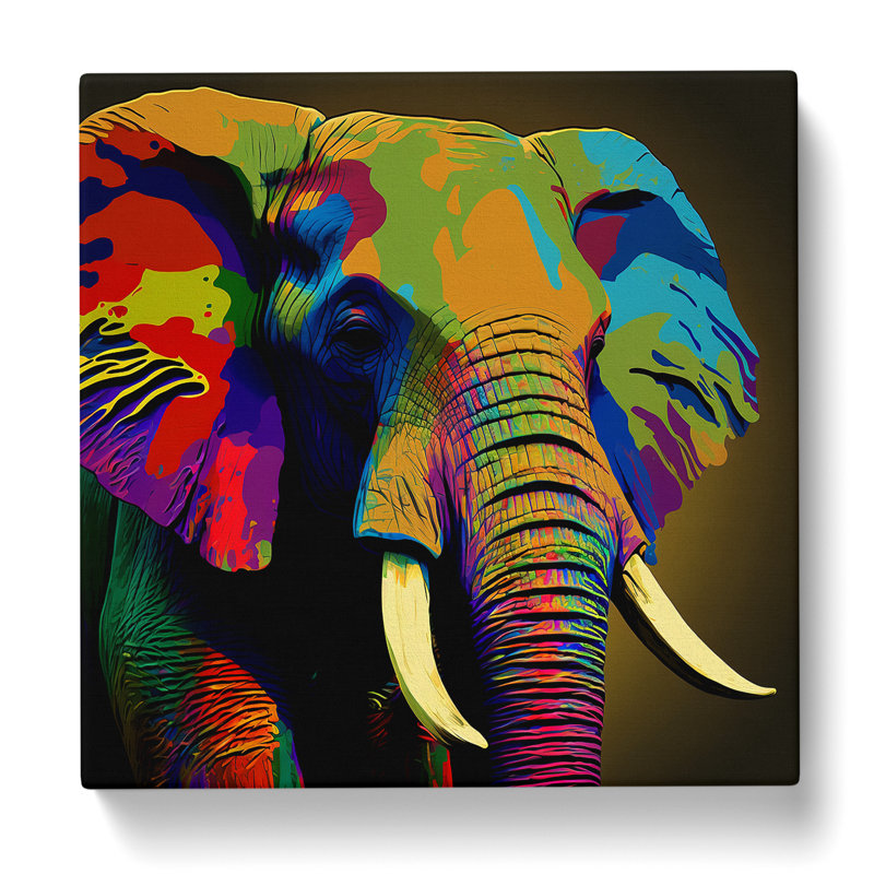 Elephant Pop Art - Print, 35cm H x 35cm W x 3cm D