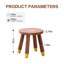 Tabouret en bois massif avec repose-pieds dorés, petit repose-pieds rond en bois, support pour plante, tabouret d'appoint en bois-1381521404