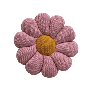 Round Cotton Knit Flower-Shaped Pillow