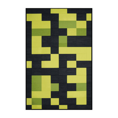 Tapis damier noir lavable à la machine
