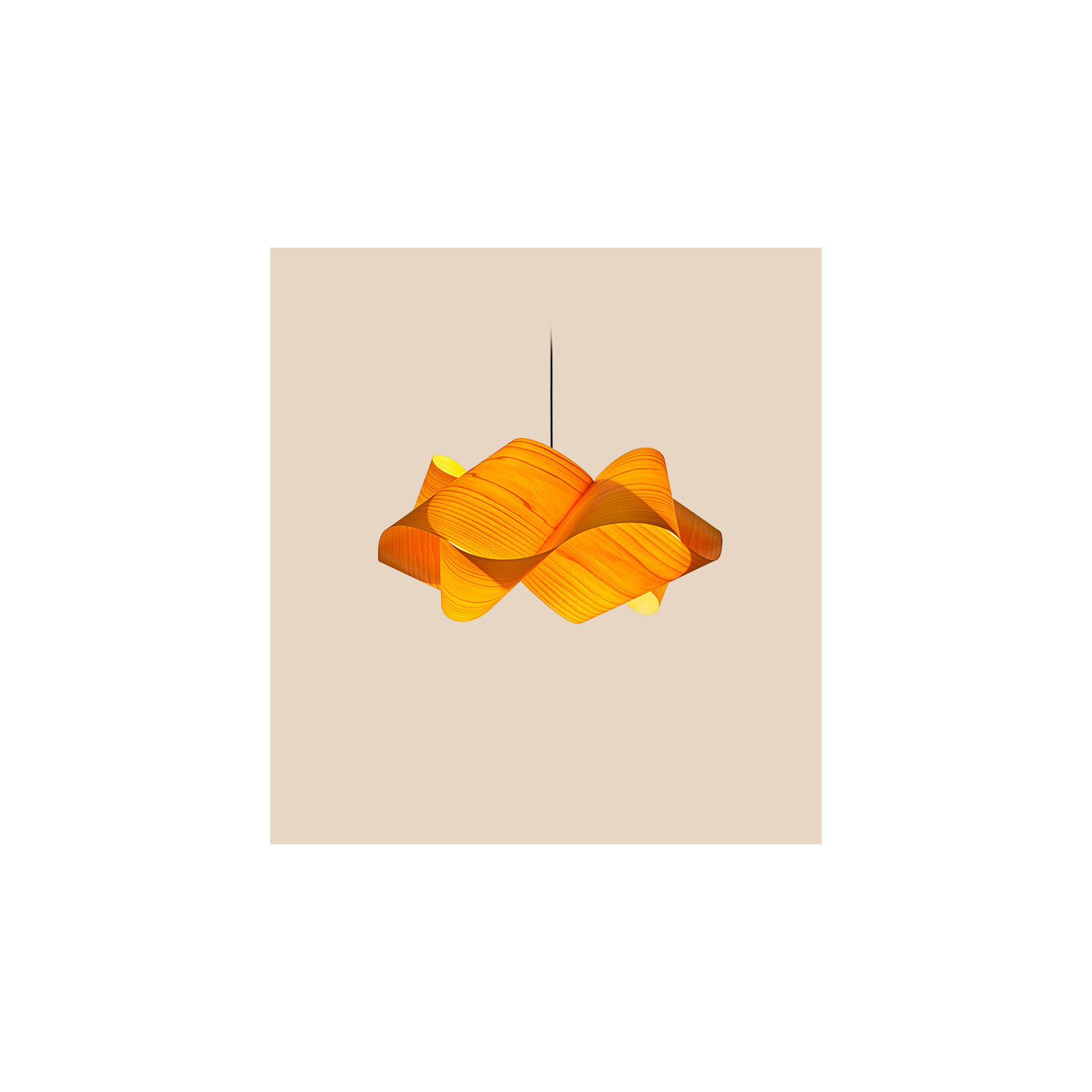 Swirl Single Light Dimmable Pendant, Yellow, E26, Matte Black
