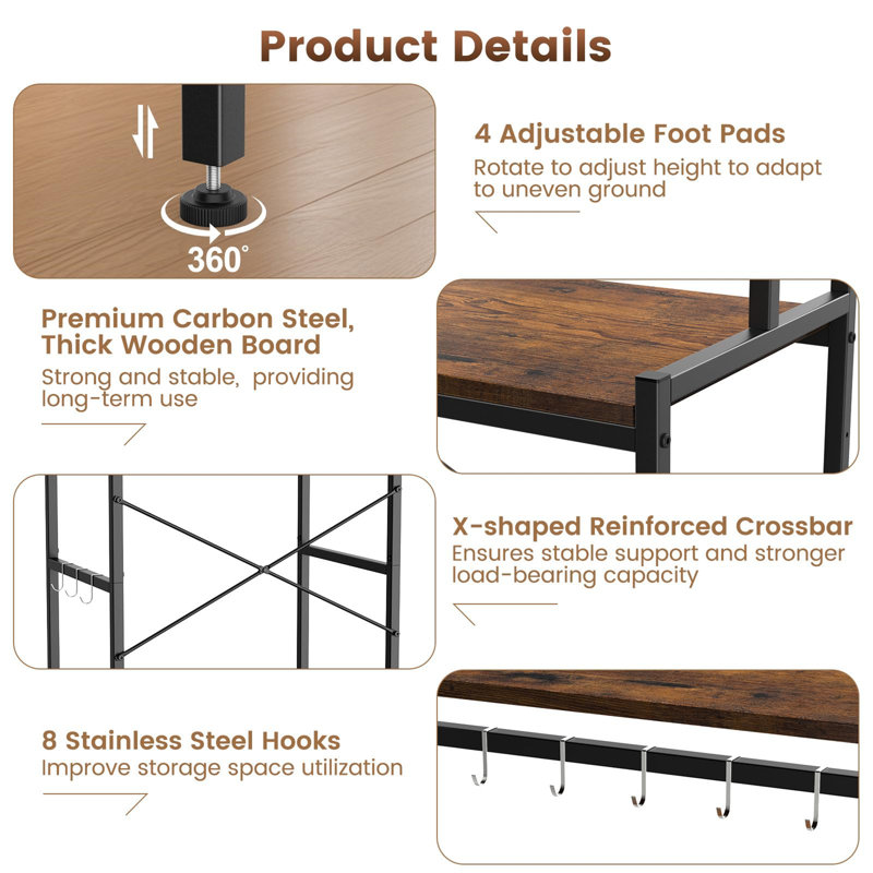 Mini Bakers Rack with Storage