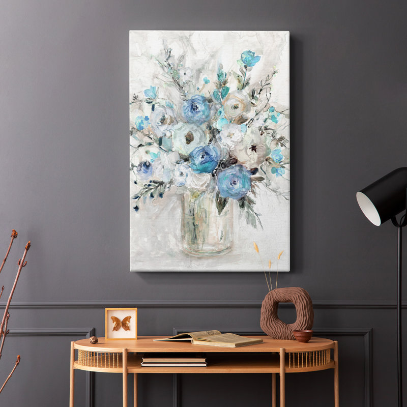 Bouquet contemporain bleu - Cavas enveloppés de galerie, null