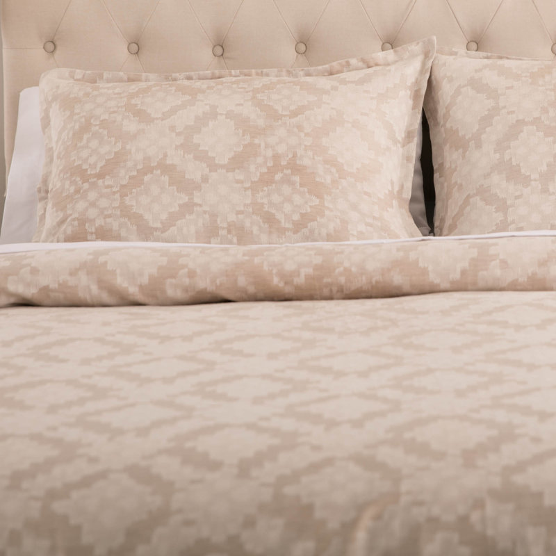Dalton Duvet Cover Set, Queen Duvet Cover + 2 Shams, Taupe