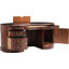 Bureau en noyer avec dessus en cuir
