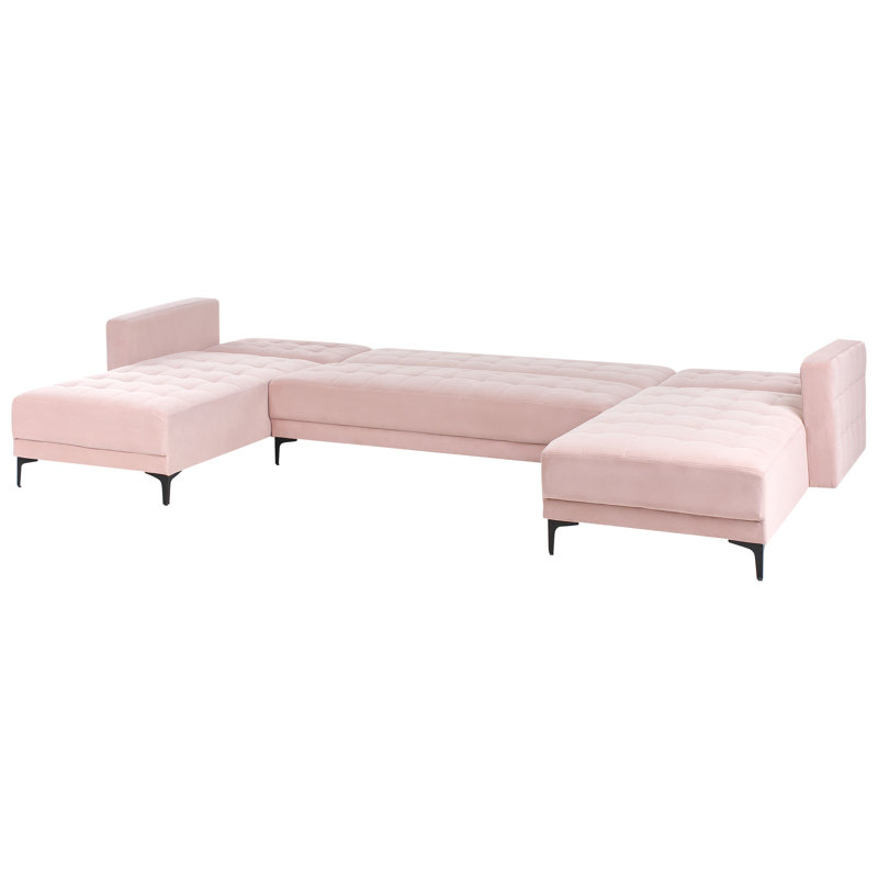 Aliyha 5 Seater Velvet Sofa Bed, Pink