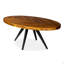 Table de salle à manger, ovale, classique, acacia massif, 6 places assises, brun