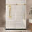 Frameless Shower Door With Clear Tempered Glass, Explosion Proof Film, And Stainless Steel Handle For Modern Bathrooms, Shower Door-123698803