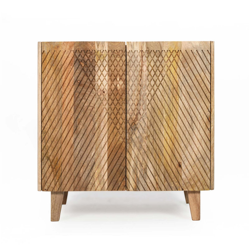 Armoire d'appoint en bois avec rangement, Naturel