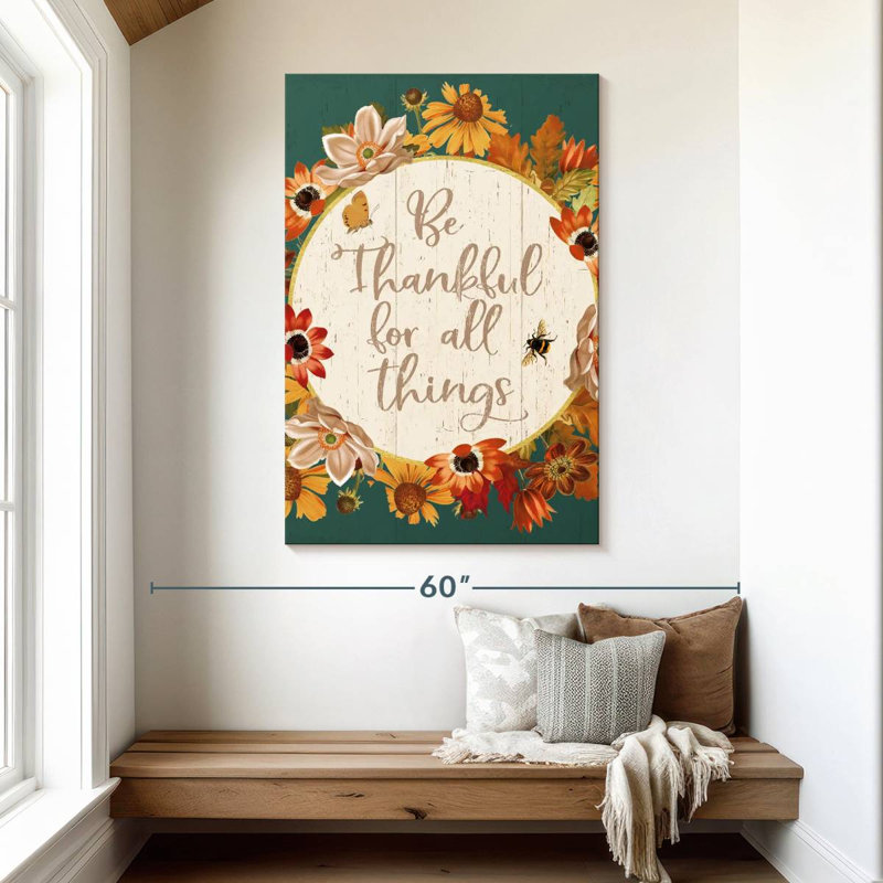 Fall Garden Quote IV bleu sarcelle, H 48 po x l 32 po