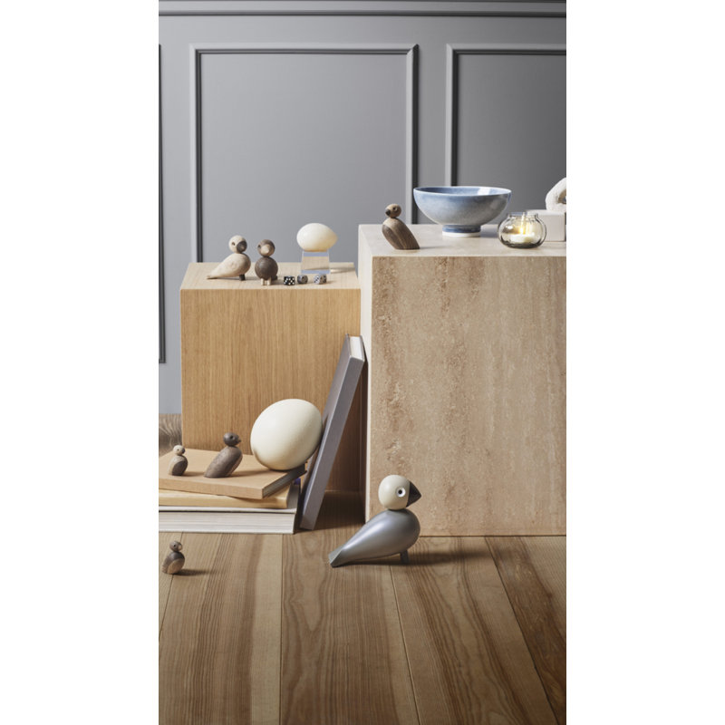 Songbird Ernst Figurine, 6.1" H x 6.3" W x 3.1" D, Gray/Light Gray, 1