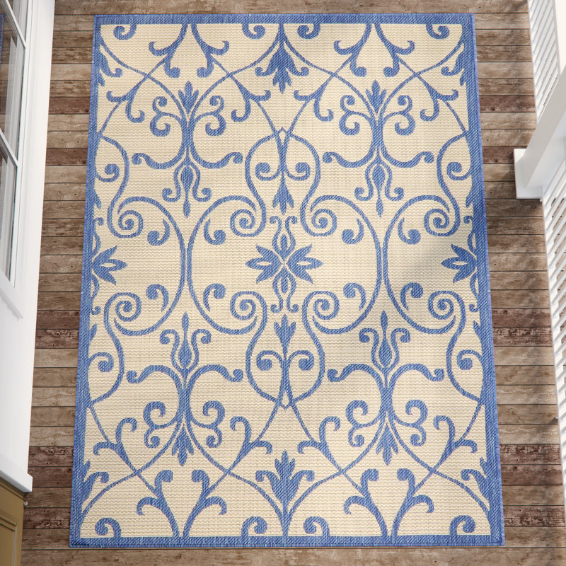 Hoyne Geometric Indoor / Outdoor Rug, Rectangle 7'1" x 10'