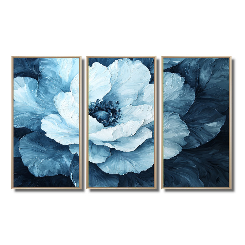 Adalyne - ensemble d'art mural pivoine, H 40 po x l 60 po, Reproduction avec cadre flottant, Naturel