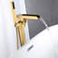 Robinet de baignoire moderne pour salle de bain - Fixation au sol, finition dorée brossée avec douche à main et robinet de cascade pour utilisateur - pratique pour une baignade efficace-124549407