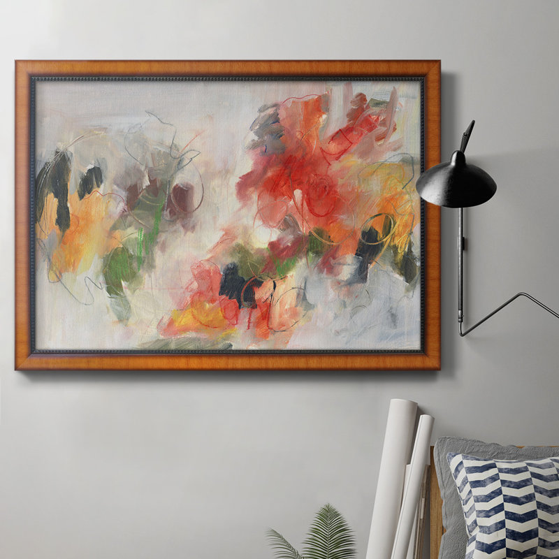 Toile abstraite encadrée de qualité abstraite Floral Delight II, H 24 po x l 36 po x P 2,5 po
