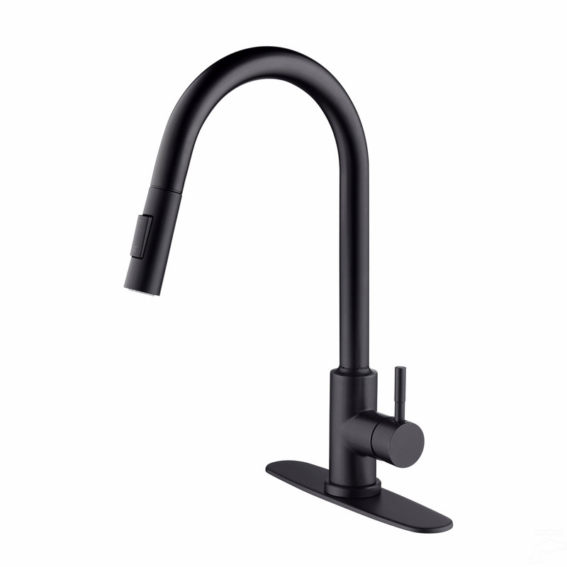 Robinet de cuisine tactile avec douchette extractible, Noir mat