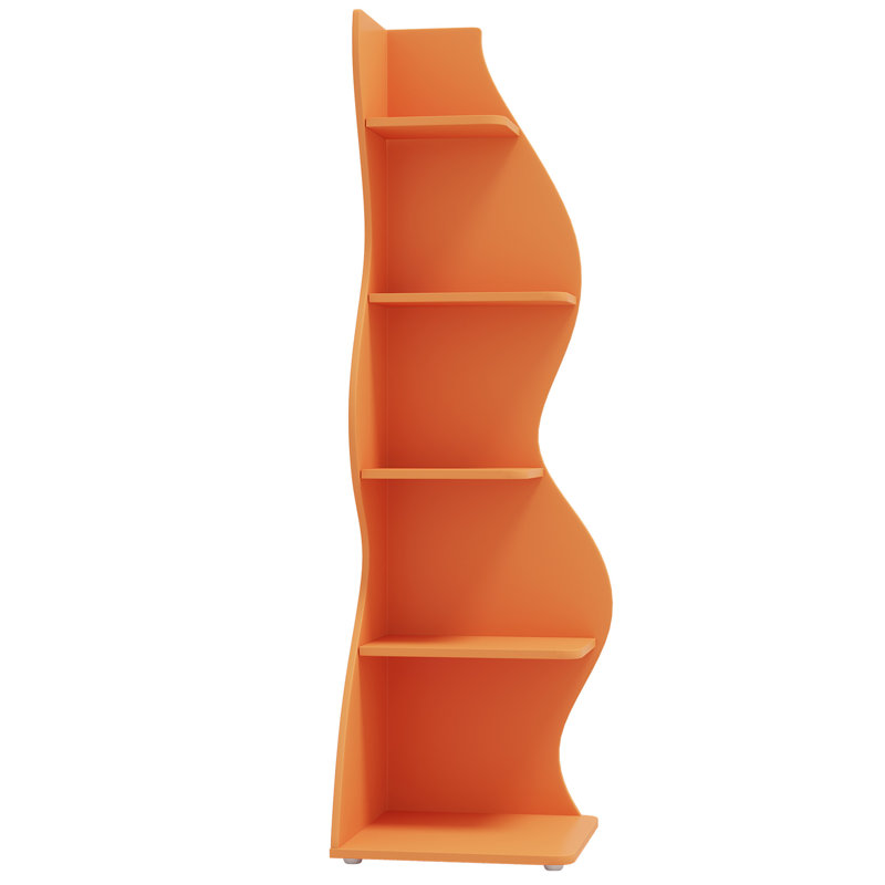 Bibliothèque et support d'angle pour salle de séjour, Orange