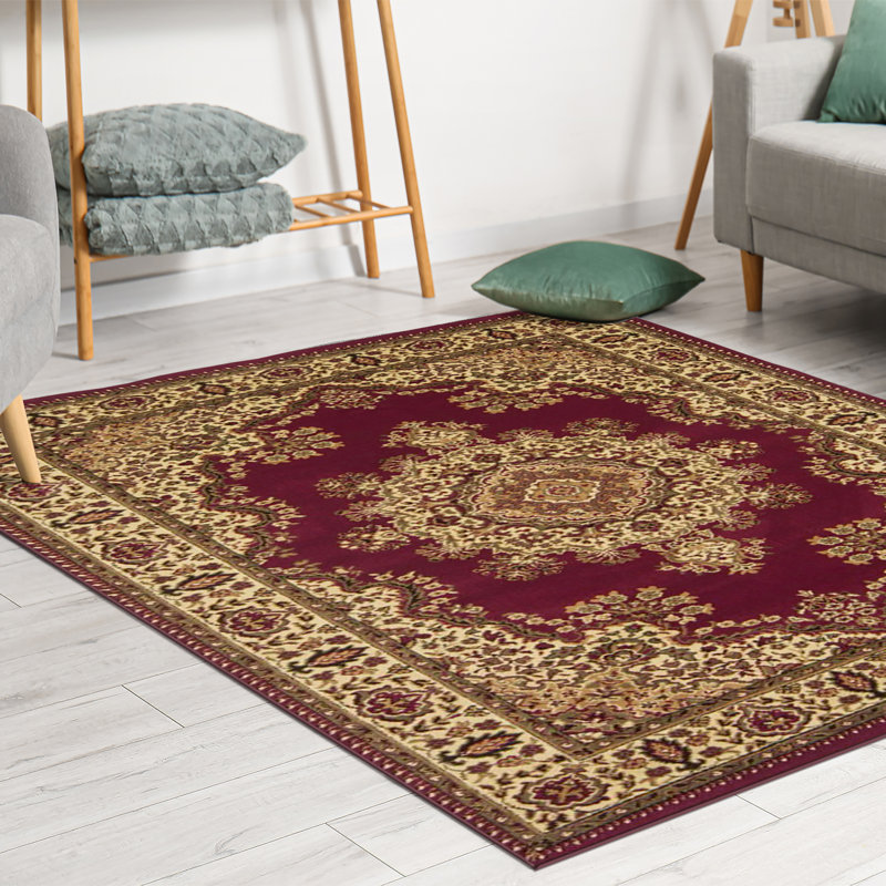  Tapis oriental bourgogne Northington, Rectangle 5 pi 5 po x 7 pi 7 po