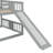 Full Over Full Bunk Bed With Ladder With Slide, Gray (Old SKU :LT000208AAE)-727735703