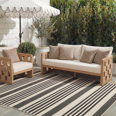Tapis d'intérieur / extérieur à rayures Candelo Performance