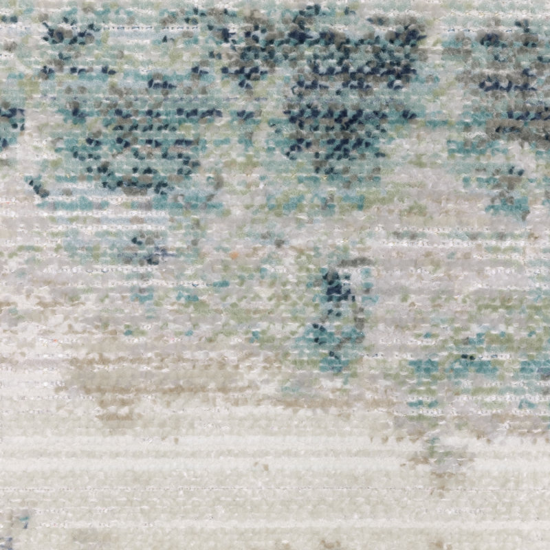Tapis ivoire / bleu Goulart, Tapis de couloir 2 pi 8 po x 7 pi 10 po
