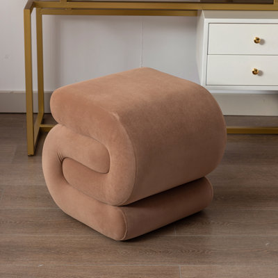 Jaszlyn S-shape Ottoman, Makeup Stool Footstool
