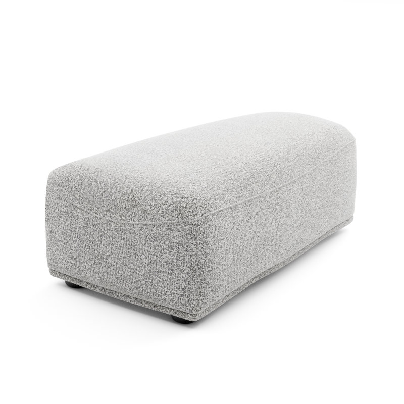 Aukeem Upholstered Ottoman, Gray Boucle