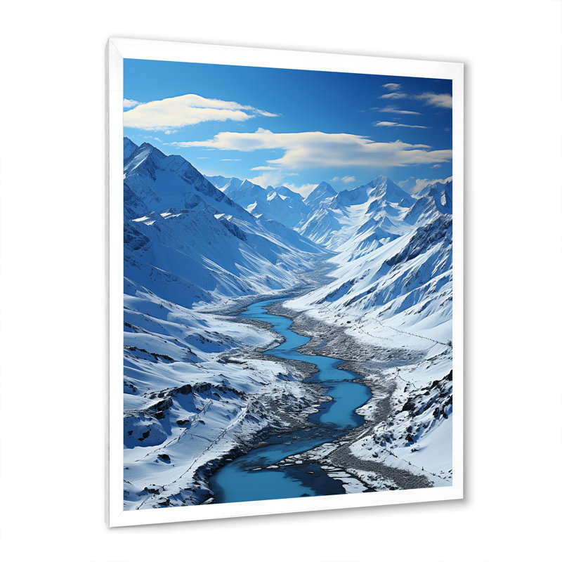 Burchinal Alaska Glacial Flow II - impression, H 20 po x l 12 po x P 1 po, Cadre photo blanc